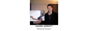 Jason Arnott, Stanley Cup Champion, holding the Chi-mat box, containing one acupressure mat.