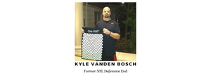 Kyle Vanden Bosch, Former NFL Defensive End holding his Chi-mat Acupressure massage mat.