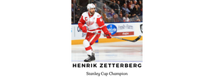 Henrik Zetterberg, NHL Stanley Cup Champion in uniform on the ice. He helped create the Chi-mat acupressure mat.